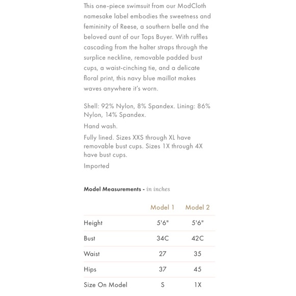 ModCloth The Reese Ruffle One Piece Blue Floral Wrap S NWT - Picture 4 of 6